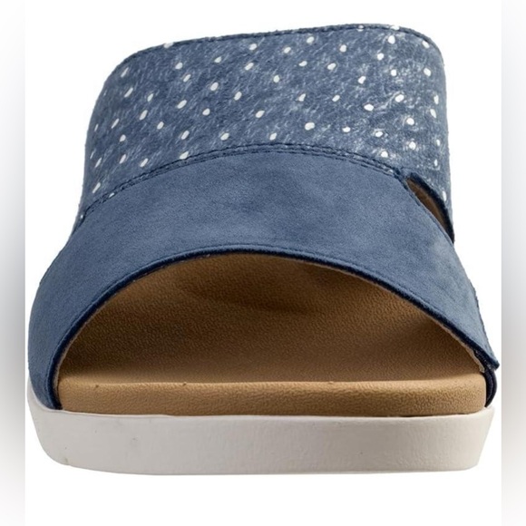 Spenco Footwear Women's Dawn Mule Blue Slide Sandals Size (8 Wide, Blue Ostrich) - Picture 2 of 14